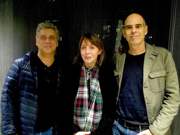 Foxtrot star Lior Ashkenazi with his director Samuel Maoz and Anne-Katrin Titze at Sony Pictures Classics